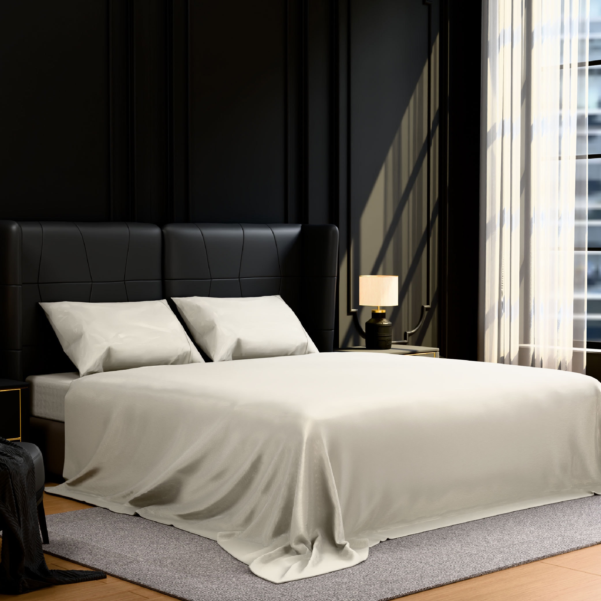 Bedding Queen Bed Sheets Set - 4 Piece Bedding - Brushed Microfiber - Shrinkage And Fade Resistant - Easy Care (Queen, White)_voghion.com